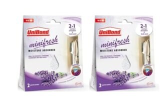UniBond Minifresh Moisture Absorber| Lavender Fragrance Hangable Sachets| Ideal for Bedroom, Drawers, Cupboards, Wardrobes & Shoeracks|Lasts Upto 6 Weeks|Lavender Scented Sachets |Pack of 2