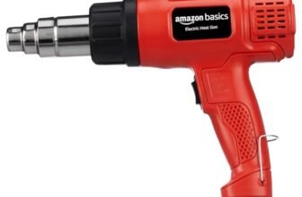 Amazon Basics 1700W Heat Gun | Dual Temperature & Airflow Control | ABS Body | Hot Air Gun for Paint Removal, Plastic Welding & Shrinking | 6 Months warranty | Red