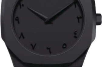 SABR Modern Arabic Numeral Watch with Polycarbonate Band, Octagonal Case, for Men Black Minimalist Watch with Arabic Numerals Modern Wrist Watch Analog Watch  – For Men & Women