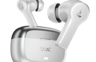boAt Nirvana Lucid w/ 32 dB ANC, Multi-Point Connectivity, in-Ear Detection, 60HRS Playback, Hearables App, 4 Mics ENx, IPX5 Truly Wireless in Ear Earbuds, TWS Ear Buds(Zinc White)