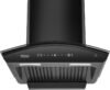 Hindware Smart Appliances Nevio Plus 60 IN 1300 CMH 60 cm | Curved Glass | Baffle Filter | Touch Control | Motion Sensor | 10 Years Motor Warranty | Energy Efficient LED Light | Powerful Suction | Auto Clean Chimney(Wall Mounted, Black)