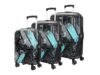 Kamiliant by American Tourister ATHER | Printed Trolley Bag Set of 3 (55+68+79 cms) for Travel|Hard Case Polypropylene (PP) Suitcase|360° 8-Wheel Spinner Luggage Trolley|Combination Lock | Black