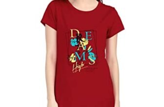 KAFF Women’s Regular Fit Long Top with Slit-Single Pcs- 100% Cotton (X-Large, Red)