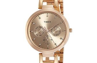 TIMEX Analog Watch for Women with Rose Gold Round Dial & Rose Gold Stainless Steel Bracelet Band Water Resistant Women’s Wrist Watches – TW000X209