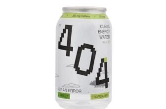 404 Clean Energy Water Tropical Mint | 355ml | 100mg Natural Caffeine + L-Theanine | Zero Sugar | Zero Calories | Vegan | Clean Hydration Drink | Pack of 1