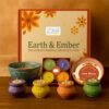 D’Velas™ Earth & Ember Christmas Gift Set | 2 Scented Bandhani Bowl Candles, 4 Handpainted Votive Cups & 4 Scented Candles | Holiday Home Decor & Gifting | New Year Eve | Premium Fragrance