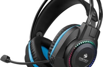 ZEBRONICS Zeb-Jet Premium Headphone,LED Headband,Suspension Design, 2 mtr 3.5mm+USB Wired Gaming(Black + Blue, On the Ear)
