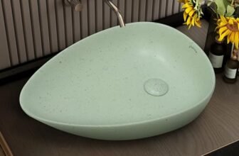 Plantex Ceramic Wash Basin/Designer Basin/Tabletop Wash Basin/Basin for Bathroom/Home/Office- (Tea Green – 22 x 15.5 x 5 Inch)