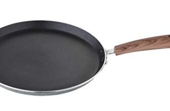 BERGNER Alpine Forged Aluminium Non-Stick Flat Tawa, 26 cm, Induction Base, Grey.