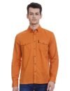 HammerSmith Men’s Casual Millennium Fit Shirt (HSCSM045_Orange 1 M)