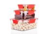 Ritu Plastic Organizers Storage Box Set of 3 | Transparent Containers (1600ml + 1000ml + 300ml) with Airtight Lids for Vegetables, Fruits, Fish & Eggs | Stackable, Durable, BPA-Free for Kitchen