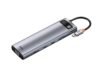 Baseus 11-in-1 Type-C Hub, Metal Gleam Series, Dual HDMI 4K, VGA, USB 3.0, RJ45 LAN, SD/TF Card Reader, 100W PD Charging, Grey