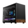 GAMDIAS Athena M4M Wood – Mini Tower Cabinet| Real Walnut Mesh Front Panel | 3 Built-in 120mm Fans, Supports Mini-ITX, Micro-ATX Motherboard | AIO Support Top : 360mm/ Front: 240mm/ Bottom : 360mm