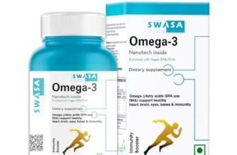Swasa Vegan Omega 3 Capsules, 500 mg || Healthy Heart|| Brain|| Immunity ((Pack of 1))
