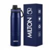 Milton Sparkle 600 Thermosteel Water Bottle with Easy Sip Cap and Handle, 620 ml, Vacuum Insulated Stainless Steel, Hot and Cold, On The Go Bottle for Office College, Blue