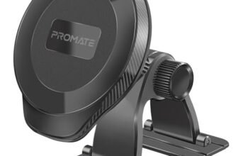 Promate Magnetic Phone Holder with MagGrip™ Technology, Fits Any Curved Surface, Firm Dashboard Attachment, Powerful N52 Magnets, ArcMount