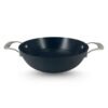 Prabha Induction Base Kadhai 2.4 Litre | Non Stick Black Eisen Cast Iron IB Kadai 24 cm | Cooking Kadai for Deep Frying | Gas & Induction Bottom | Cookware kadai with Steel Handle (Black)