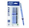Luxor Schneider LX MAX roller ball pen, Pack of 4, 3 Blue+1 Black, Needle Tip, 0.5mm, 100% German Technology, 1000+ mtrs writing length, Waterproof Ink, Ideal for Students & Professionals