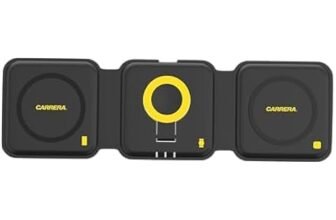 Carrera 22.5W Magnetic 3 in 1 Foldable Wireless Charger Pad CWC-235, Magnetic 15W Fast Charging for Phone, 5W for Earbud, 2.5W for Watch, Type C Cable Included, Multi-Device Compatible
