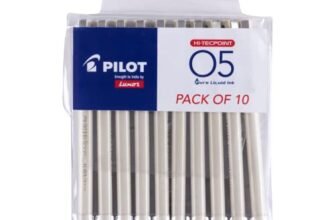 Pilot Hi-Tecpoint O5 0.5mm Extra Fine Point Roller Ball Pen | Pack Of 10 (7 Blue + 2 Black + 1 Red)