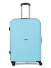 Teakwood Medium Check in Size 8 Wheels Trolley Bag, Hard Cabin with Zipper Closure, Adjustable Push Button & TSA Lock System 360 Degree (Medium, Sky Blue)
