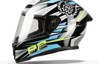TVS Racing Titan Series Full Face Helmet for Men | Premium Bike Helmets with ABS Shell, UV Paint | Quick Release System | Aerodynamic Design | DOT & ISI Certified (Green, XL)