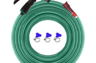 Cinagro 30 Meter, 0.5 Inch, 3 Layer Braided PVC Garden Hose Pipe, Green