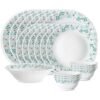 Larah by Borosil 19 Pieces Stardust Opalware Dinner Set for Family of 6