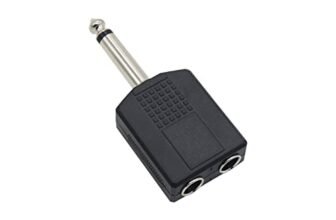 Electronic Spices Single 6.35mm male to two 6.35mm female dual splitter interface audio connector pack of 1pcs