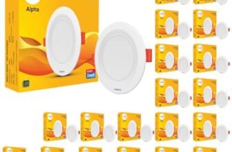 Wipro 6W Alpha Downlight for Junction Box | Green |3 inch Cutout, 22mm Height| Surge Protection Upto 350 VA | High Voltage Protection Upto 4KV | Pack of 20