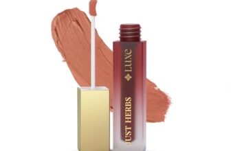 Just Herbs Luxe Dream Muse Mousse Liquid Lipstick | Luxury Makeup | Velvet Matte | Long Lasting & Transferproof Formula | Ayurvedic Lipstick – 3.5 ml (04 AMBER HONEY)