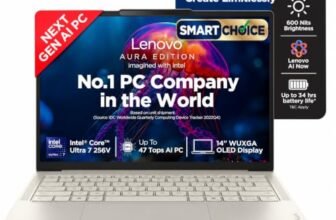 Lenovo Yoga Slim 7 Smartchoice Aura Edition Intel Evo Core Ultra 7 256V (16GB RAM/512GB SSD/14 (35.5cm)/WUXGA OLED/Copilot+ PC/Windows 11/MSO 365 Basic+Office 24/Seashell/1.19Kg), 83JX00H2IN AI Laptop