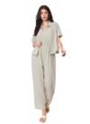 TOPLOT Women’s Jumpsuit Co-ord Set | Soft Breathable Feel | Comfortable Fit with Easy Movement | Stylish One-Piece Outfit Design | Perfect for Casual & Travel (Jump-Suit-5225-Cream-M)