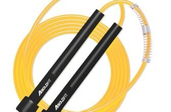 Boldfit Skipping Rope for Men and Women Jumping Rope With Adjustable Height Speed Skipping Rope for Exercise, Gym, Sports Fitness Adjustable Jump Rope Black-Golden