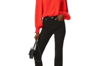 Marks & Spencer Textured Crew Neck Blouse T411511WFLAME (XS)