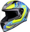 STUDDS Thunder Flash Full Face ISI & DOT Certified Helmet with Spoiler and Clear Visor Motorbike Helmet(MATT GREY – BLUE)