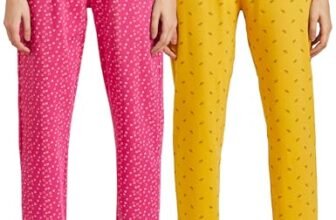 Amazon Brand – Symbol Women’s Cotton Ankle Length Regular Fit Pyjama Set (Combo Pack of 2) (SBT-02 Cont_Mustard & Magenta_XS)