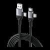 Portronics 4-in-1 Cable 3 A 1 m Konnect 4 IN 1 Multi Functional with Nylon Braided Fast for Android, iOS Devices(Compatible with Smartphones, Tablet, Laptop, Macbook, Black, One Cable, NA)