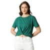Pepe Printed Cotton Crew Neck Womens T-Shirt (Green, Extra Large)