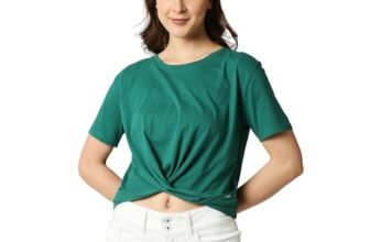 Pepe Printed Cotton Crew Neck Womens T-Shirt (Green, Extra Large)