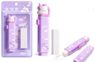 ECLET Cute Unicorn Eraser Pen for Kids | Retractable Push Eraser with Fun Unicorn Topper | Portable School Stationery for Writing, Drawing & Correction | (Random Colour)