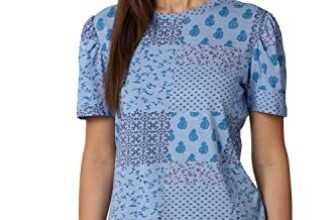 Van Heusen Woman Women’s Regular T-Shirt (VWCTURGP681059_Light Blue XS)