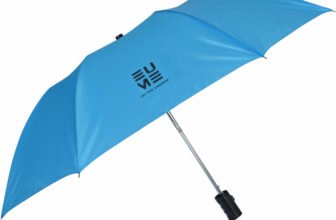 EUME Leatrix 21 Inch 2 Fold Auto-Open Umbrella(Blue, Black)