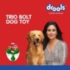 Drools Non-Toxic Rubber Toy for Dogs, Trio Bolt Ring 115g Pack | Non Destructive Chewing | Enhance Dental Health | Helps in Weight Management