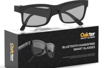 OAKTER Smart Glasses with Wireless Bluetooth | Hands-Free Calling | Open Ear Music | Sport Headset | Intelligent Eyewear | Connect with Your Mobile/Tablet | Black