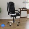 Flipkart Perfect Homes Opulon High Back Leatherette Office Executive Chair Leatherette Office Executive Chair(Black, White, Optional Installation Available)