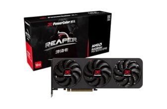 PowerColor Reaper RX 9070 GRE 12GB GDDR6 PCI Express Gaming Graphics Card – RX9070GRE 12G-A (Black)