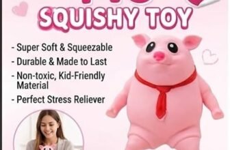 Pruqury Cute Pig Squishy Stress Relief Toy | Soft Slow Rising Stretchable Squeeze Toy for Kids & Adults | Anti-Stress Fidget Toy | Pink (1 Piece)