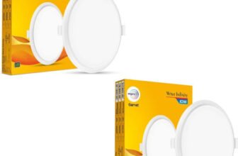 Wipro Garnet 10W Round LED Wave Infinity Panel Cool White Light (6500K) Pack of 2 Ceiling Light Ceiling Lamp(White)