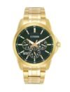 Citizen Stainless Steel Analog Quartz Multifuction Men’s Black Dial Watch – AG8343-50X, Band Color-Two-Tone